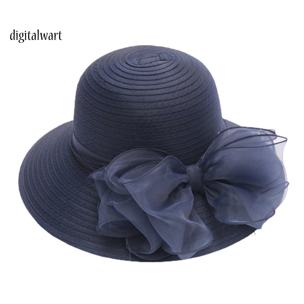 Kỹ Thuật Số| Nón Rộng Vành Phối Nơ Thời Trang Mùa Hè Cho Phái Nữ