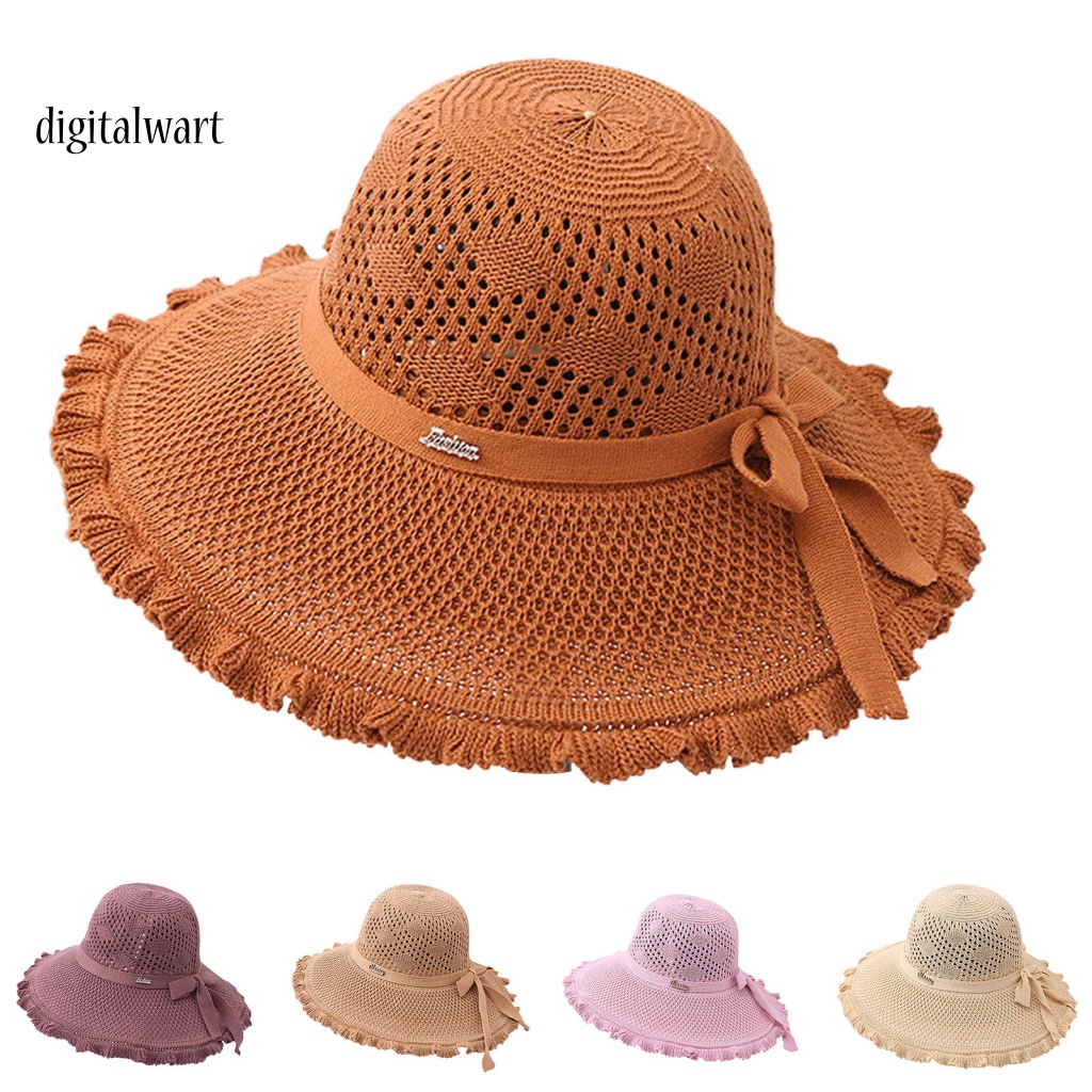 Kỹ Thuật Số| Mũ Rộng Vành Che Nắng Phối Bèo Vành Rỗng Thời Trang Mùa Hè Cho Nữ