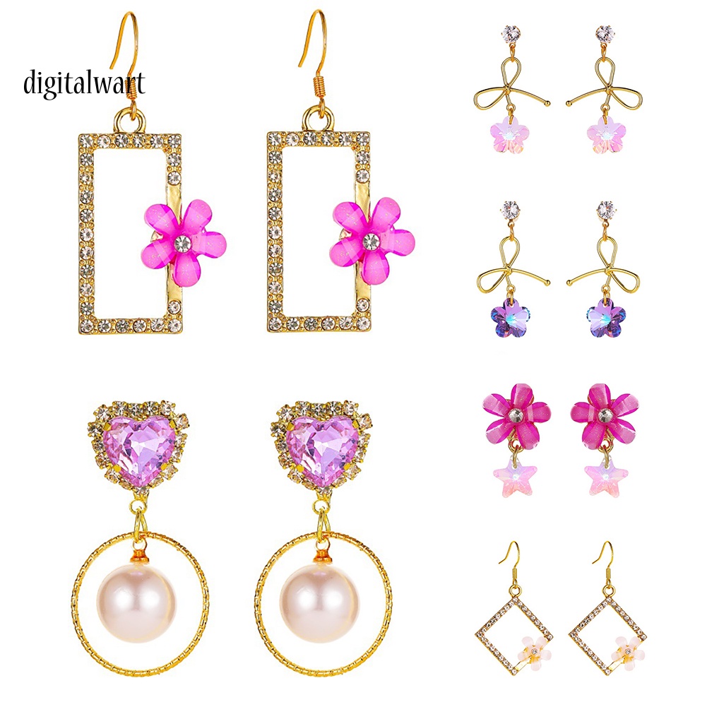 Kỹ Thuật Số| Bông Tai Dáng Dài Đính Đá Zircon Màu Sắc Gradient Thanh Lịch Dành Cho Nữ