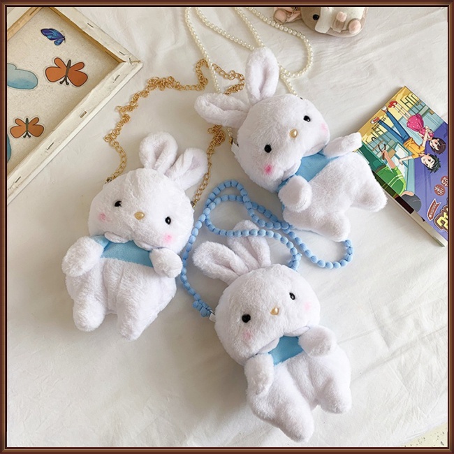 Túi Đeo Chéo Vai Hình Thỏ Hoạt Hình Có Khóa Kéo Thời Trang Dễ Thương Cho Nữ