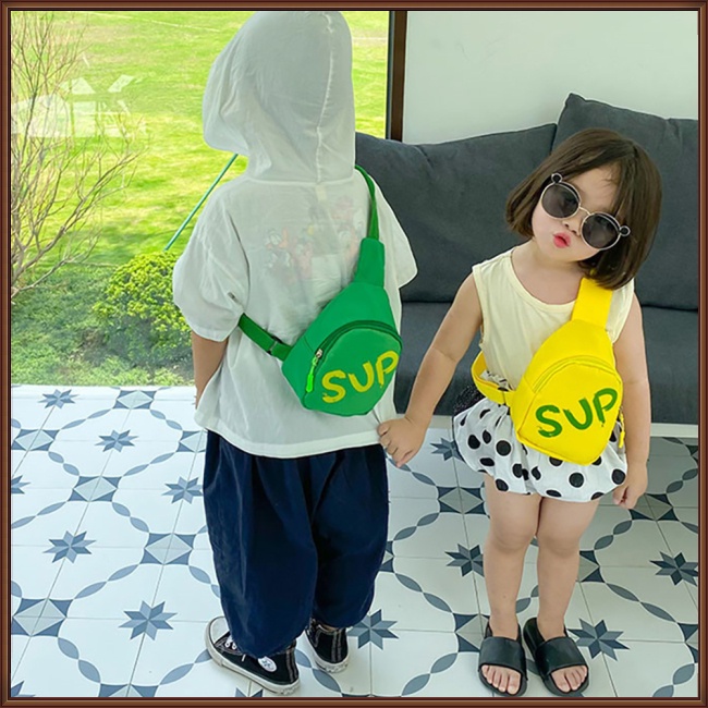 Túi Đeo Chéo In Họa Tiết Đơn Giản Thoáng Khí Chống Thấm Nước Nhiều Màu Thời Trang Cho Bé