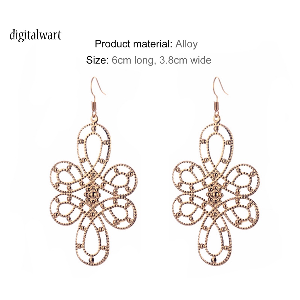 Kỹ Thuật Số| 1 Đôi Bông Tai Hợp Kim Dáng Dài Chống Rỉ Sét Phong Cách Trung Hoa