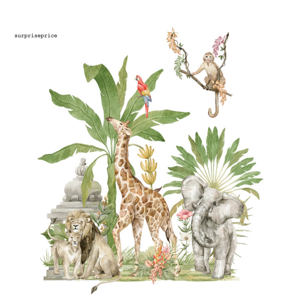 Bộ 2 Miếng Dán Tường Tự Dính Có Thể Tháo Rời Họa Tiết Mưa Nhiệt Đới Nhiều Màu Sắc Trang Trí Nhà Cửa