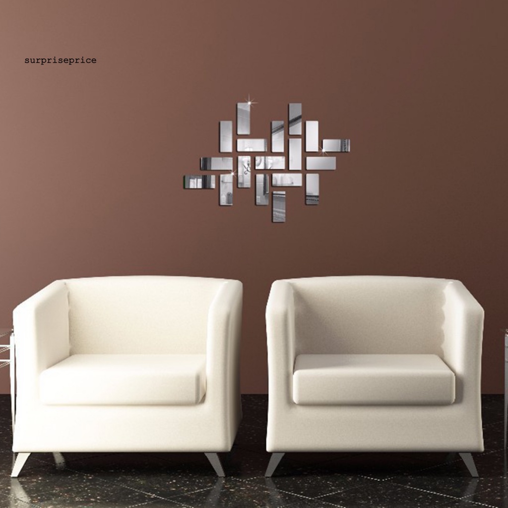 1 Bộ Nhãn Dán Tường Bằng Acrylic Mặt Gương Phản Quang Tự Dính Tháo Rời Được Trang Trí Nhà Cửa