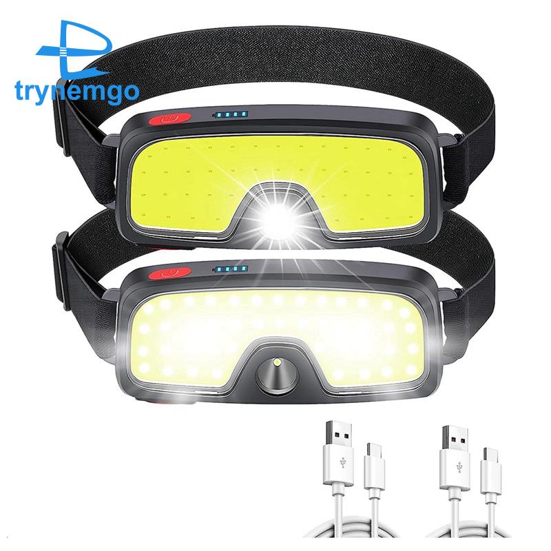Set 2 Đèn Đội Đầu Chống Nước 5 Chế Độ Có Thể Sạc Lại Phù Hợp Cho Chạy Bộ / Câu Cá Ngoài Trời