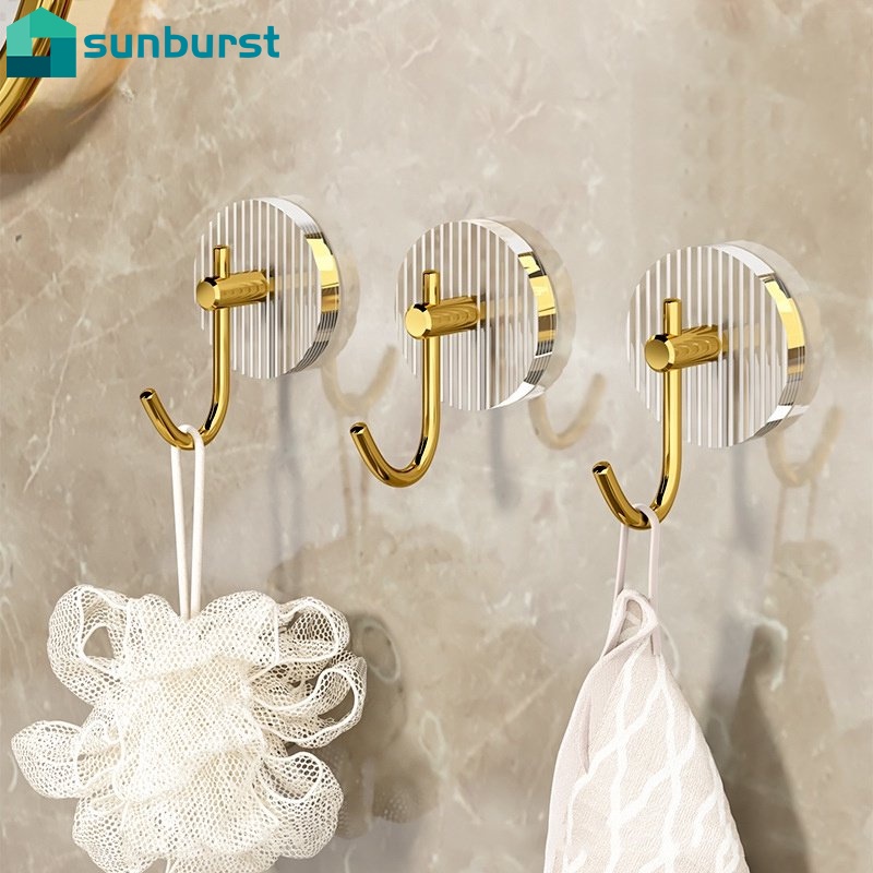 Giá Đỡ Móc Treo Đồ Dán Tường Bằng Acrylic Không Cần Đóng Đinh Tiện Dụng Cho Nhà Tắm