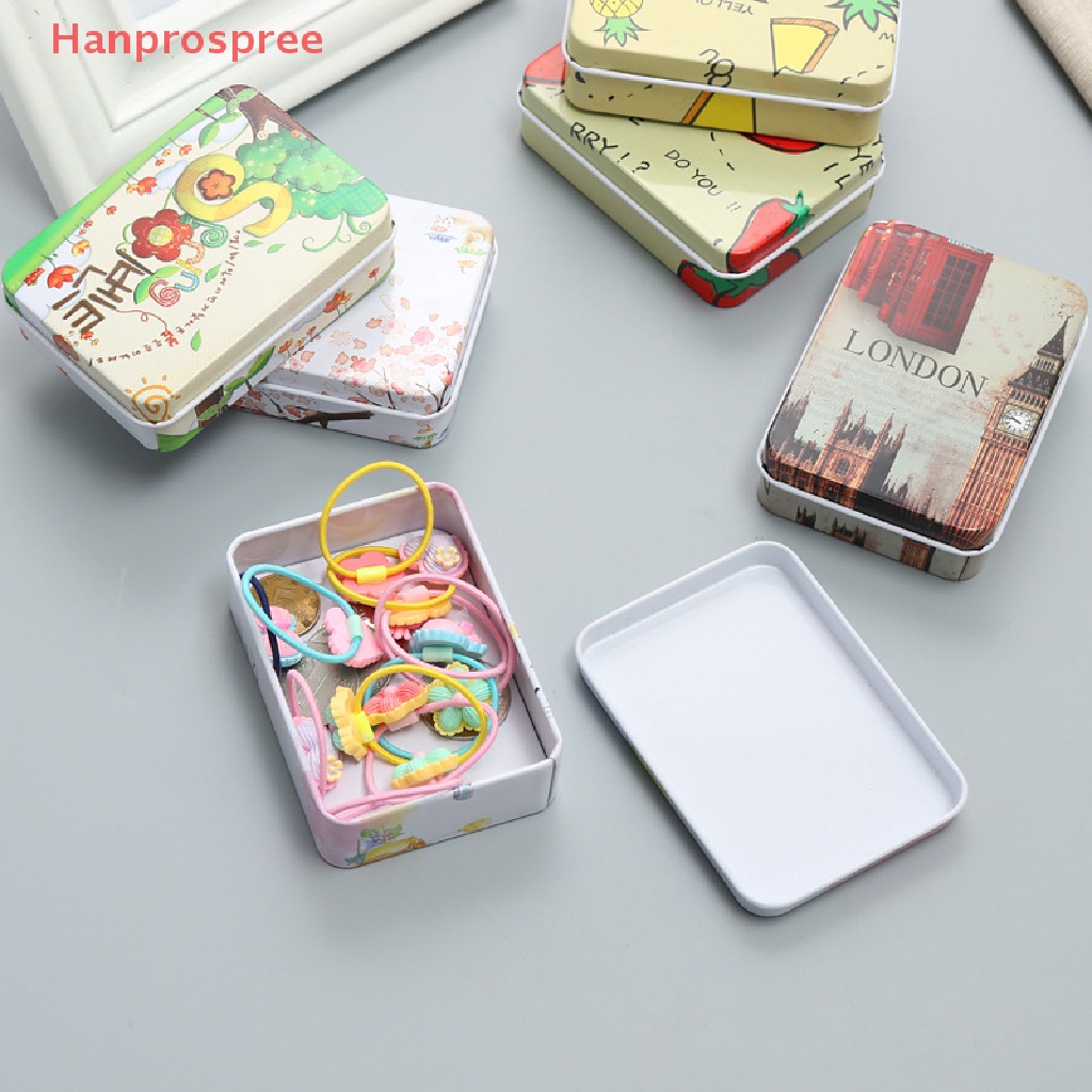 Hanprospree &gt; Hộp Thiếc Hình Chữ Nhật Đựng Kẹp Tóc / Trang Sức Màu Sắc Ngẫu Nhiên