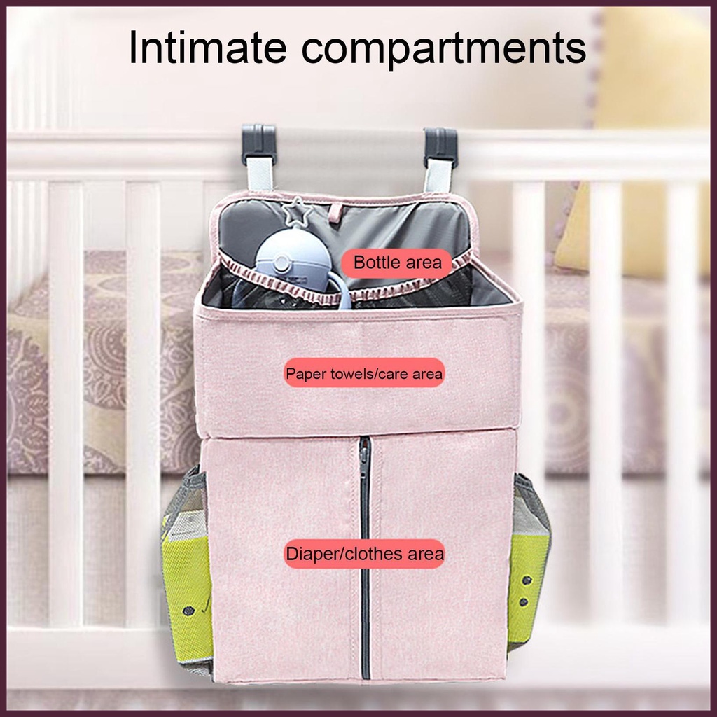 Túi Đựng Tã Lót Treo Nôi Em Bé Có Ngăn Chia Tiện Lợi