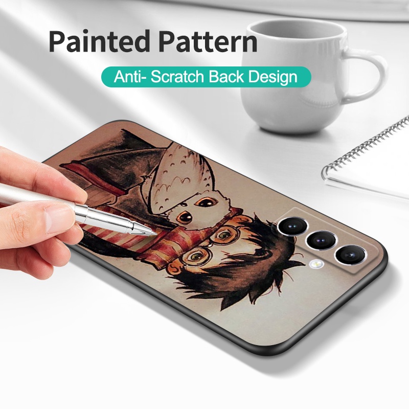 Ốp Điện Thoại Tpu Dẻo Màu Đen In Hình Động Vật Đáng Yêu Cho Samsung Galaxy A34 A54 5G