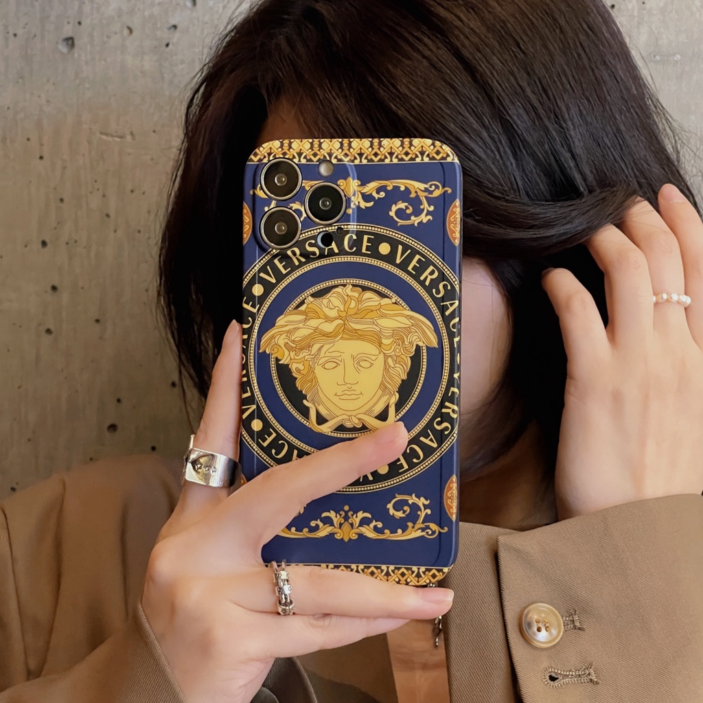 Ốp Điện Thoại In Logo Versace Cho Iphone 14promax 14 plus 13promax 12promax 14pro 13pro 12pro 14 13 12