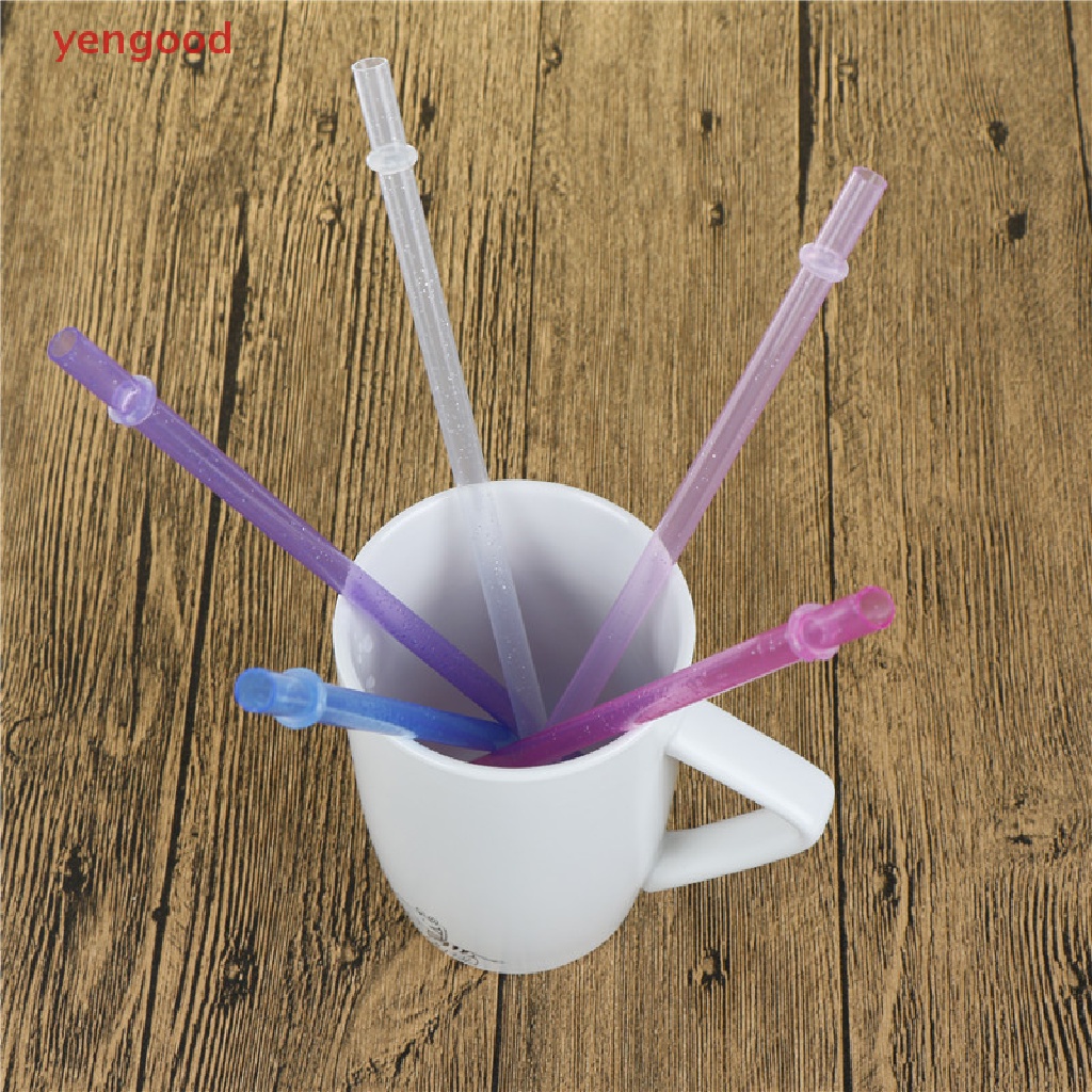 Set 25 Ống Hút Nhựa Cứng Họa Tiết Kẻ Sọc Nhiều Màu Có Thể Tái Sử Dụng