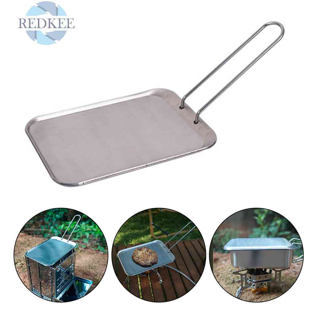 Đĩa Nướng Bbq Bằng Thép Không Gỉ Có Tay Cầm Có Thể Tháo Rời Tiện