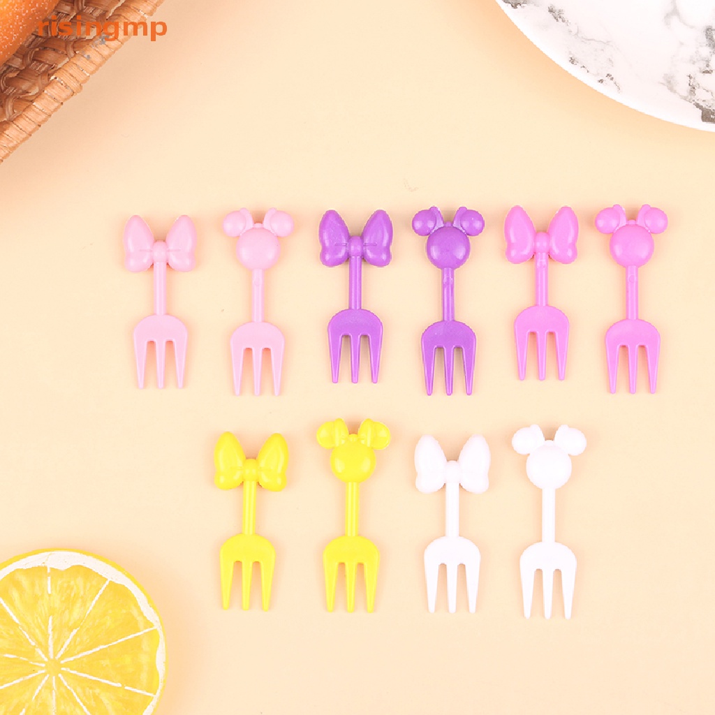 Set 10 Nĩa Ăn Trái Cây Hình Động Vật Mini Trang Trí Cho Bé