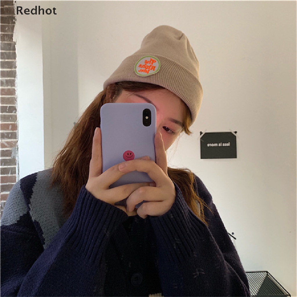 &lt; Redhot &gt; Mũ Beanie Dệt Kim In Chữ Đơn Giản Thời Trang Unisex Ngoài Trời Bán Chạy