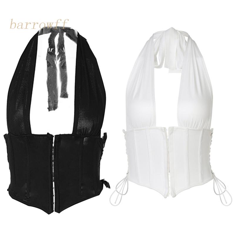 Áo Crop Top Không Tay Cổ Chữ U Khoét Sâu Hở Lưng Gợi Cảm Cho Nữ