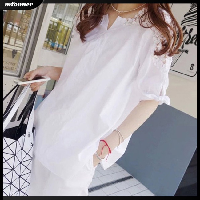 Áo Sơ Mi Mùa Hè Dáng Rộng Thêu Họa Tiết Có Size Lớn Cho Nữ