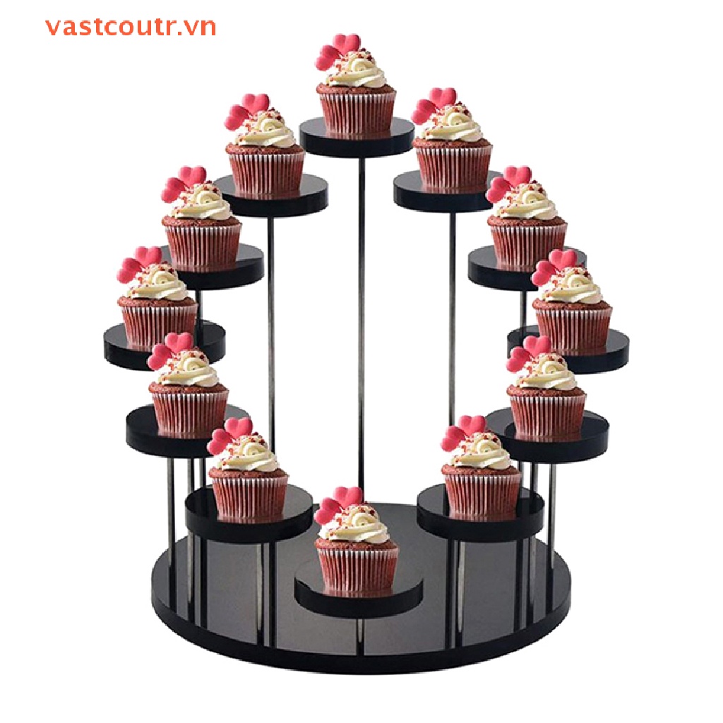 Giá Đỡ Acrylic Nhiều Tầng Dùng Trưng Bày Bánh Cupcake / Trang Sức