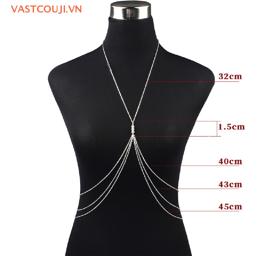 Dây Mắt Xích Đeo Áo Ngực Đính Ngọc Trai Gợi Cảm Cho Nữ