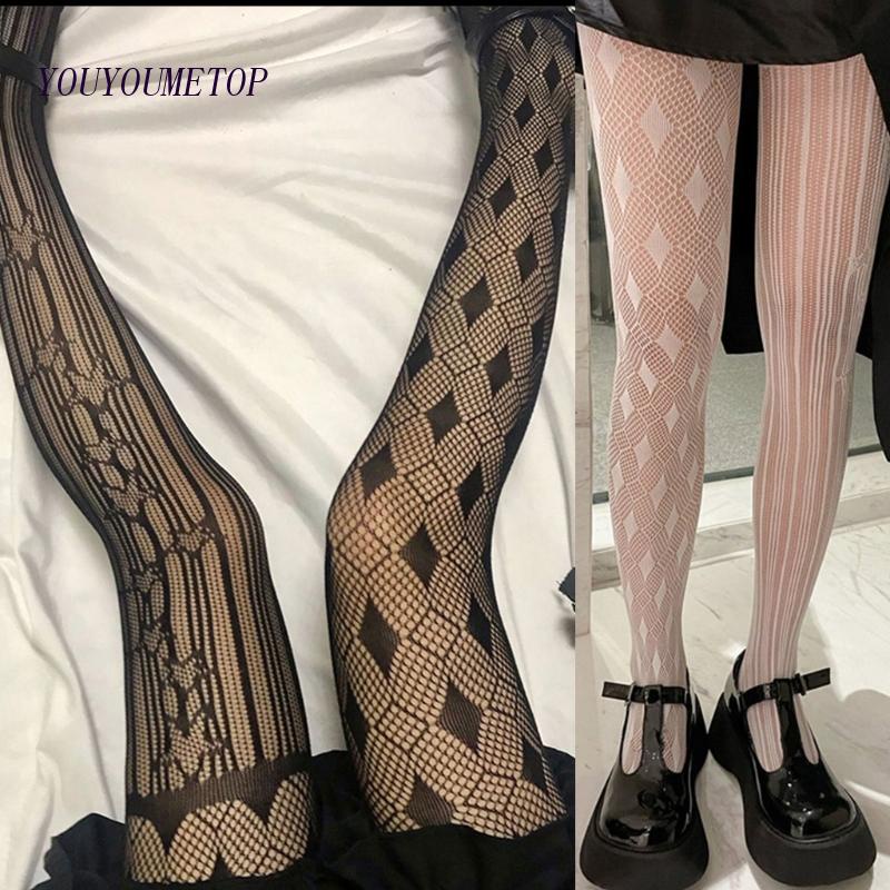 Youyo Quần Tất Lưới Đính Ngôi Sao Kim Cương Phong Cách Gothic Cho Nữ