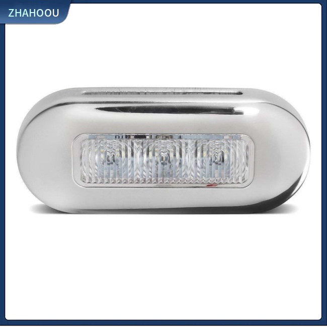 ☃Nhà Cửa☃ Set 4 Đèn 3led 12v Khung Inox Cho Tàu Thuyền / Xe Mô Tô