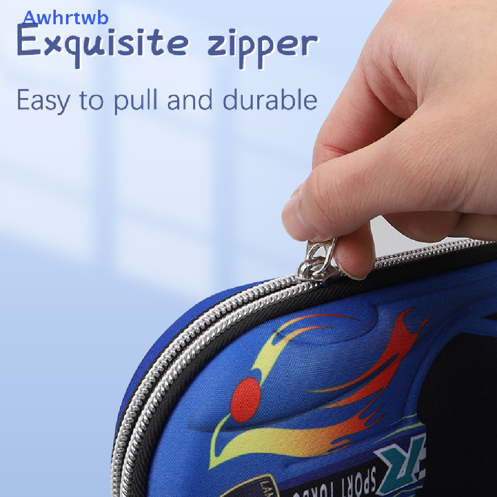 Túi Đựng Bút Bằng EVA Chống Nước Có Khóa Kéo Sức Chứa Lớn Họa Tiết Xe Đua 3D Mới