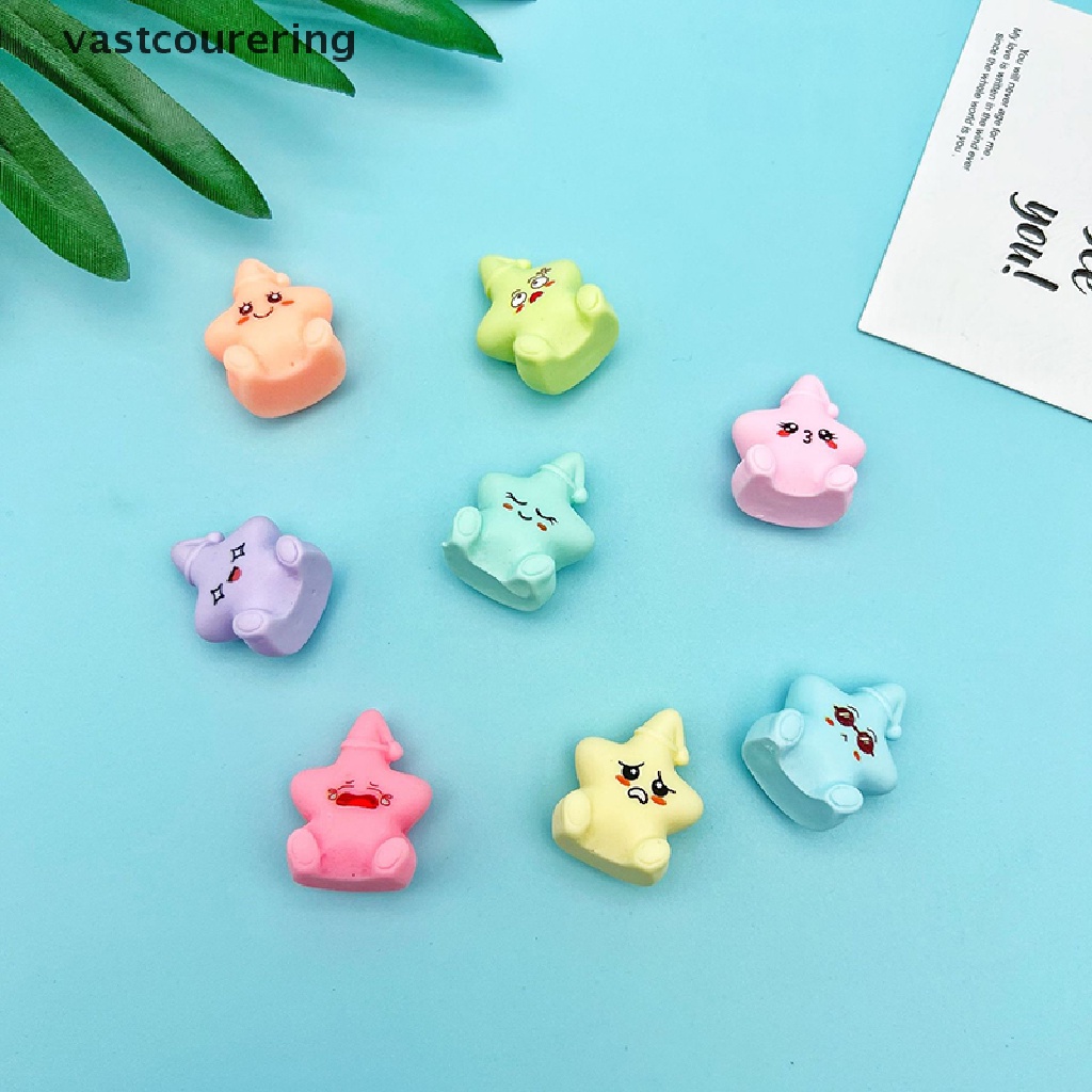 Bộ 2 Đồ trang trí Ngôi Sao Hoạt Hình Bằng Nhựa Resin Phát Sáng Dùng Trang Trí Tiểu Cảnh / Xe