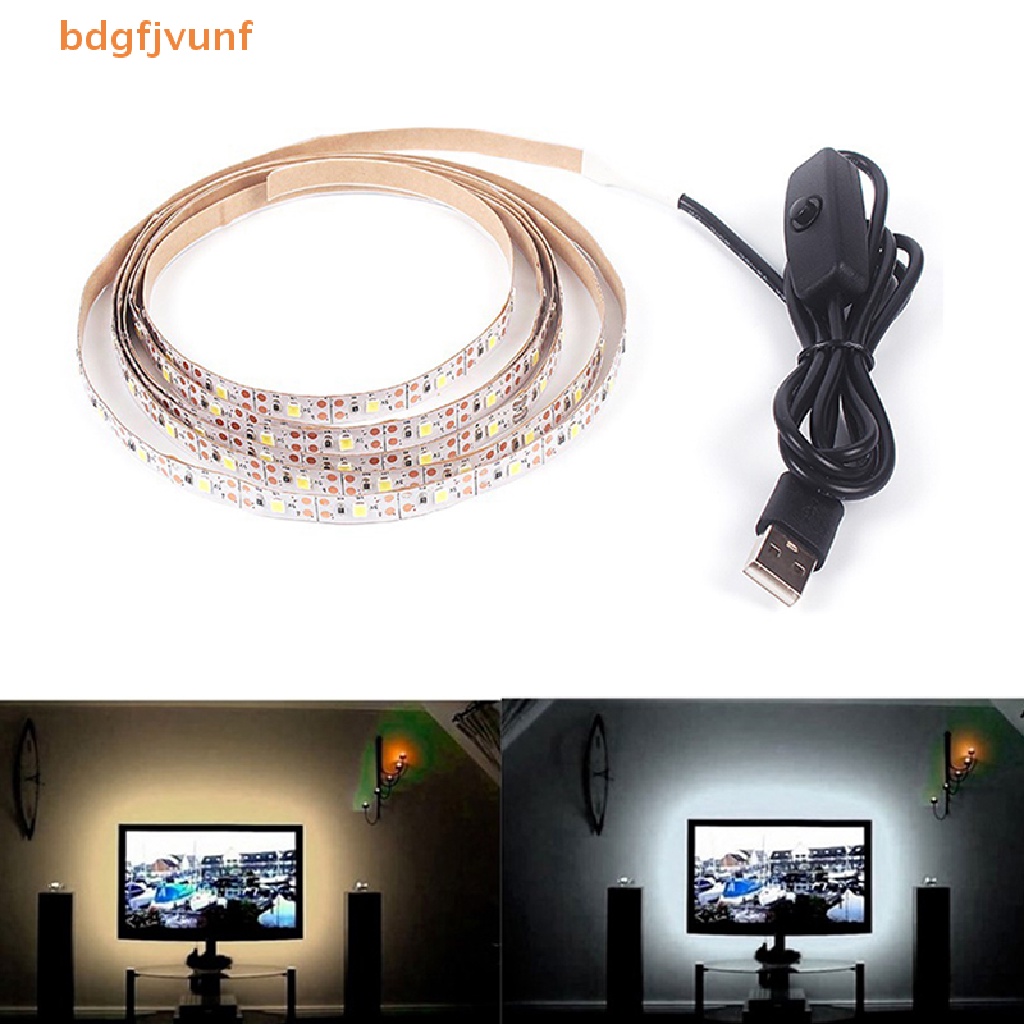 Cuộn Dây Đèn LED 5V DC 5V USB 2835 5050 RGB Tira Dài 1M Ánh Sáng Trắng Ấm Dùng Để Trang Trí Phông Nền TV