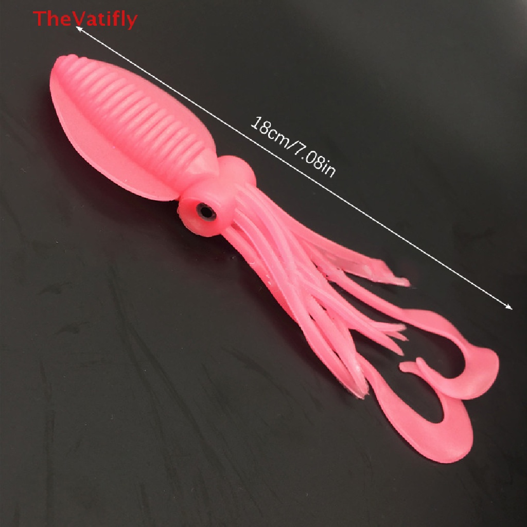 Mồi Câu Cá Giả Hình Bạch Tuộc Bằng Nhựa Pvc Mềm 18cm Phát Sáng / UV