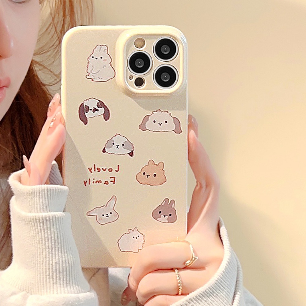 Ốp Điện Thoại TPU Dẻo Họa Tiết Hoạt Hình Chú Thỏ Dễ Thương Chống Trầy Cho IPhone 11 12 13 14 Pro Max