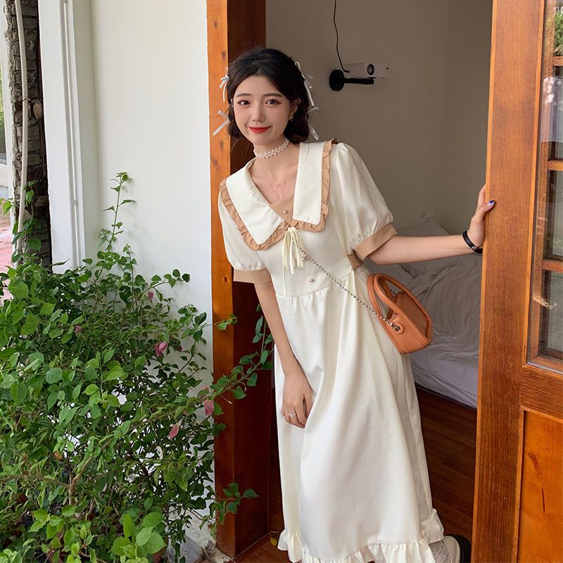 Đầm Thời Trang Mùa Hè 2022 Màu Trắng Phong Cách Mori Mới Cho Nữ