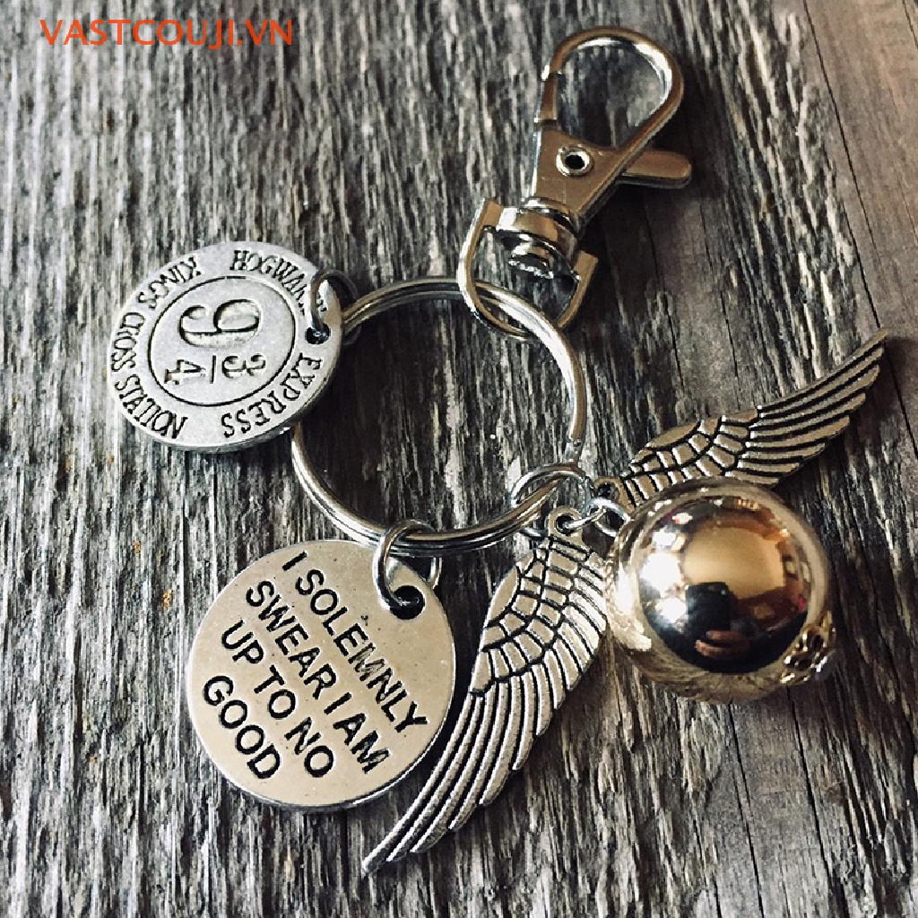 Móc Khóa Hình Đôi Cánh Màu Vàng Thời Trang Cho Nam Và Nữ