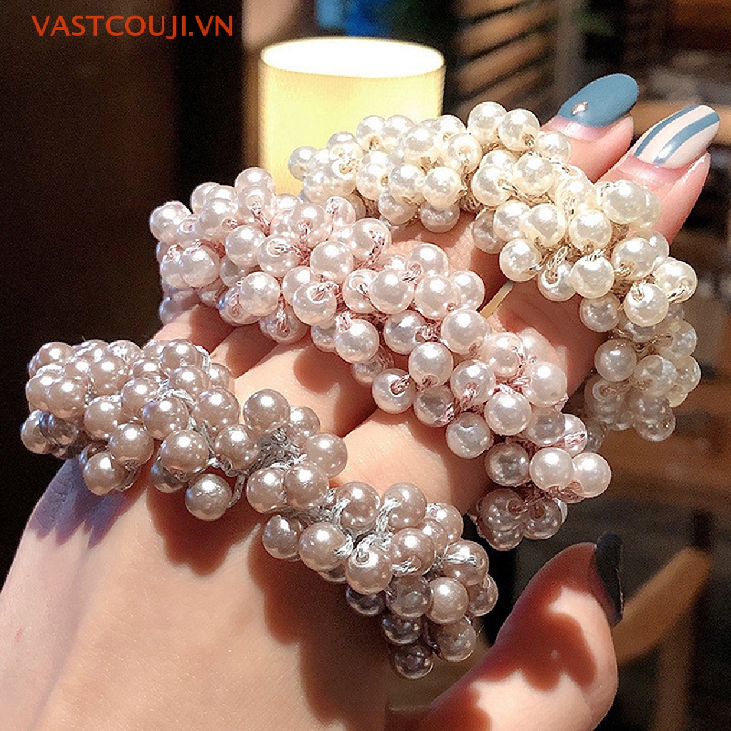 Dây Buộc Tóc Đính Hạt Ngọc Trai Nhân Tạo Xinh Xắn Cho Nữ