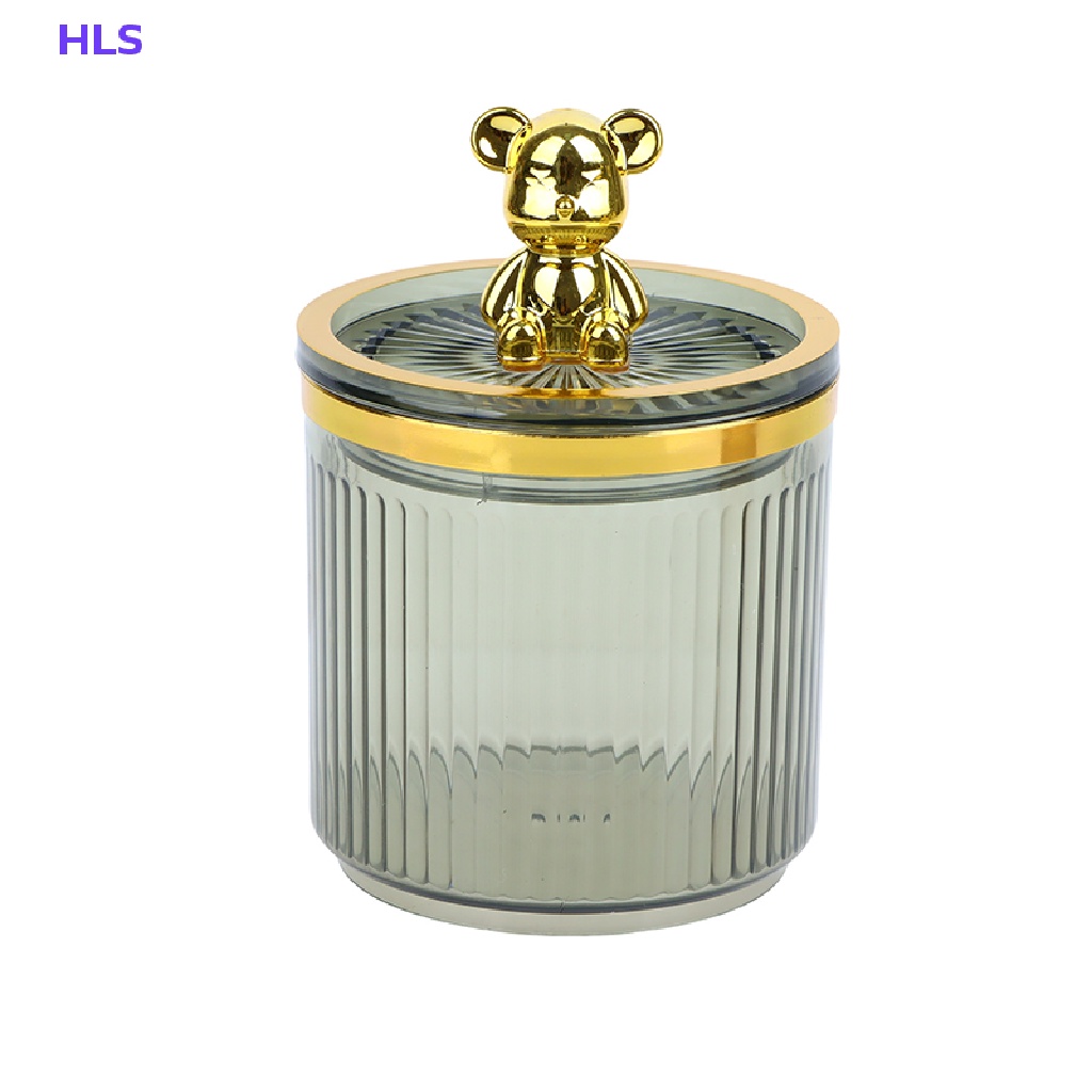 [HLS] Hộp Đựng Bông Tẩy Trang Bằng Acrylic Trong Suốt Hình Gấu Dễ Thương