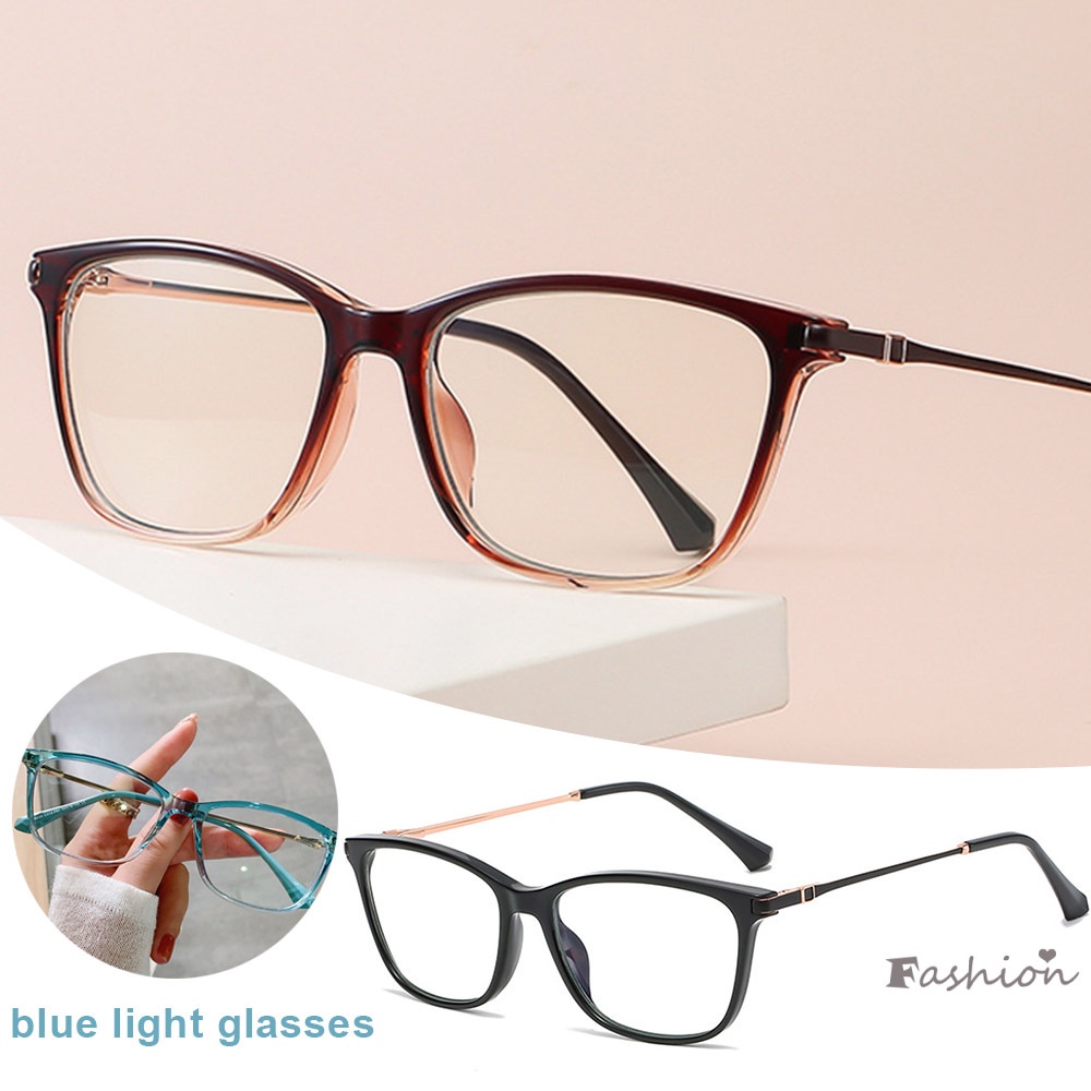 Mắt Kính Chống Ánh Sáng Xanh Mỏng Nhẹ Che Phủ Toàn Diện Gọng Kim Loại Đa Năng Cho Nữ