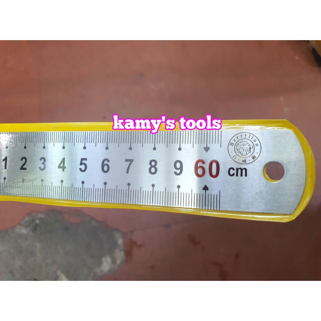 Thước lá inox 600mm  2 hệ inch và mét bản 29mm hệ mét Berrylion