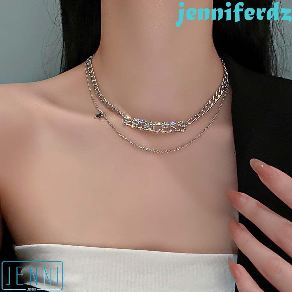 Dây Chuyền Hai Lớp Mặt Chữ Princess Và Ngôi Sao Dễ Thương Thanh Lịch Thời Trang Phong Cách Hàn Quốc