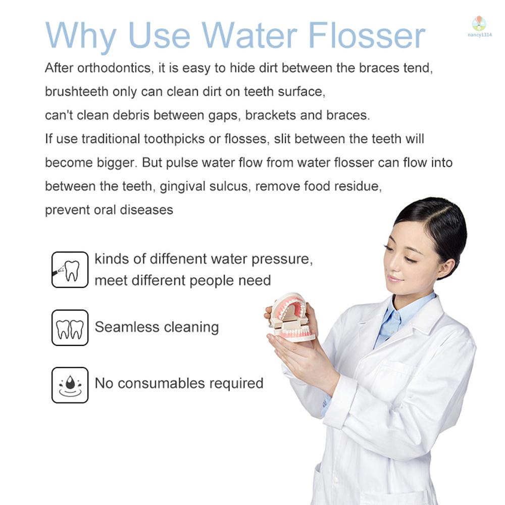 Máy Phun Nước 300ml Không Dây Sạc USB 2 Phút Hẹn Giờ 4 Chế Độ Chống Thấm Nước IPX7 Dùng Trong Nha Khoa / Mang Đi Du Lịch