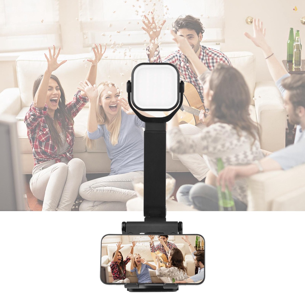 Giá Đỡ Điện Thoại Di Động Có Thể Gập Lại Được &amp; Pin 2 Trong 1 46 Hạt Đèn LED 2000K-5000K Bi Điều Chỉnh Được 1000mAh