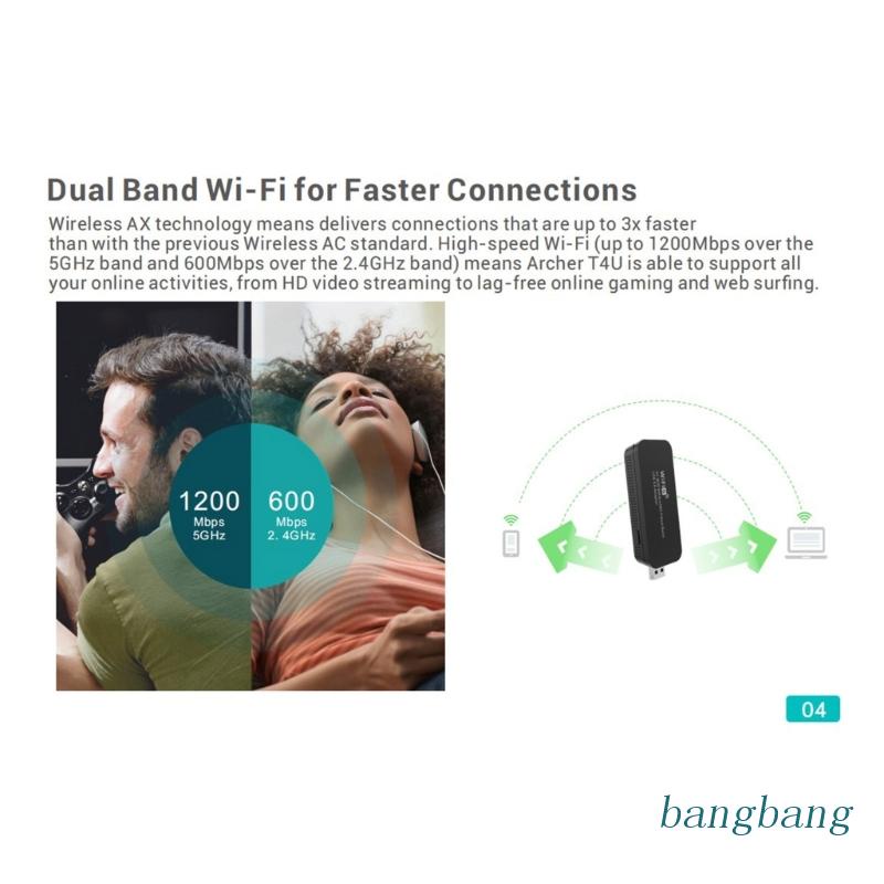 Usb WiFi 6 USB3.0 AX1800 UAX02 2.4 / 5GHz Thẻ PIX- LINK Wi-Fi6 Có Ăng Ten Cho Laptop