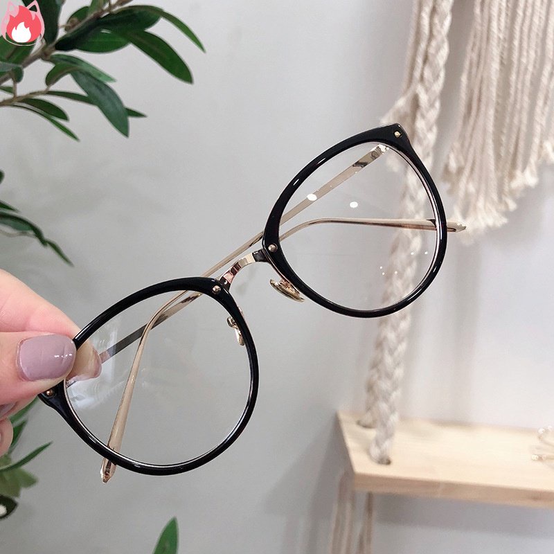 Mắt Kính Gọng Tròn Bằng Kim Loại Không Vỡ Phong Cách Cổ Điển Cho Nam Và Nữ