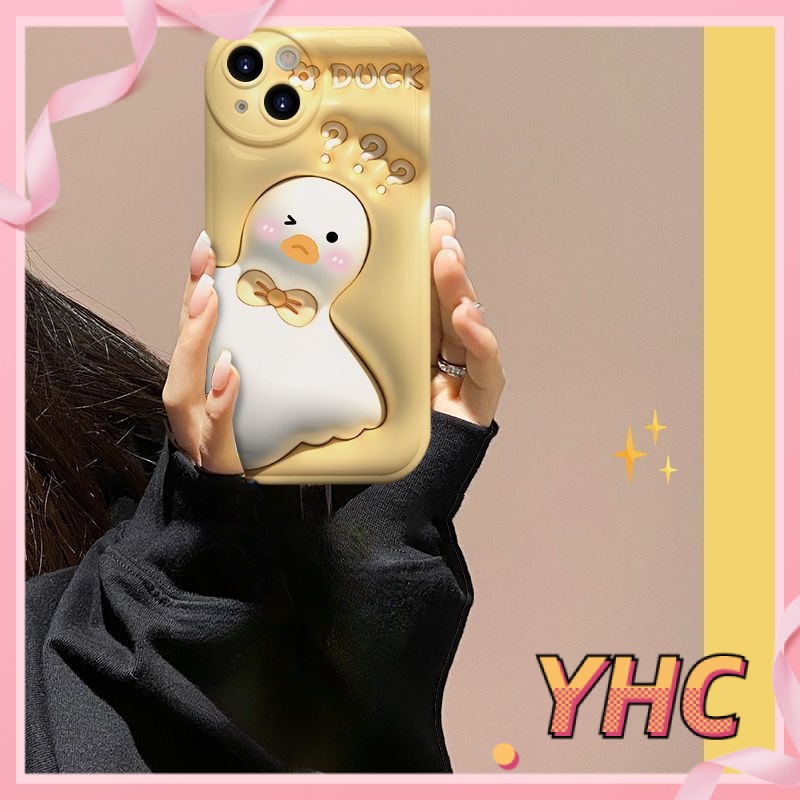 Ốp lưng iphone Hiệu ứng hình ảnh 3D của vịt dễ thương, đệm khí bong bóng, vỏ mềm silica gel chống rơi Cho Iphone 6 / 6S / 6splus / se / 7 / 7plus / 8 / 8plus / X / xs / xsmax / 11 / 12 / 13 / 14 / Plus / pro / pro max-5074