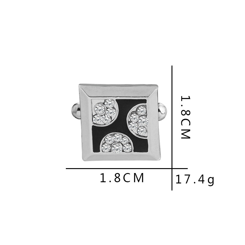Khuy Măng Sét Đính Đá Hình Vuông Đa Năng Làm Quà Sinh Nhật / Tiệc Tùng Cho Nam