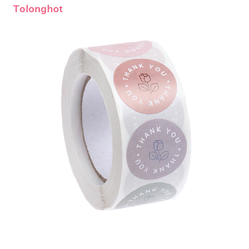 Bộ 500 Miếng Dán Tự Dính In Chữ Thank You Màu Sắc Cổ Điển Tiện Dụng