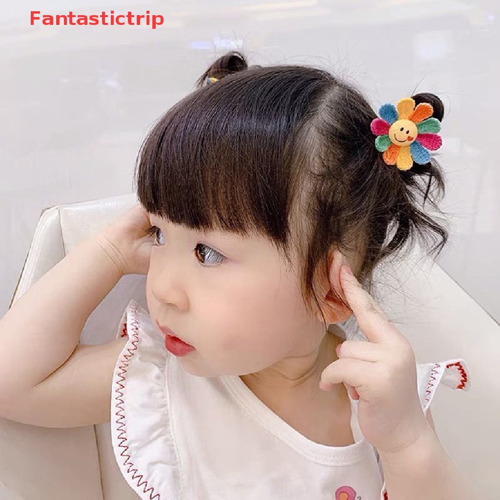Set 1 / 5 Kẹp Tóc Hoa Hướng Dương Mặt Cười Cho Bé Gái Mới