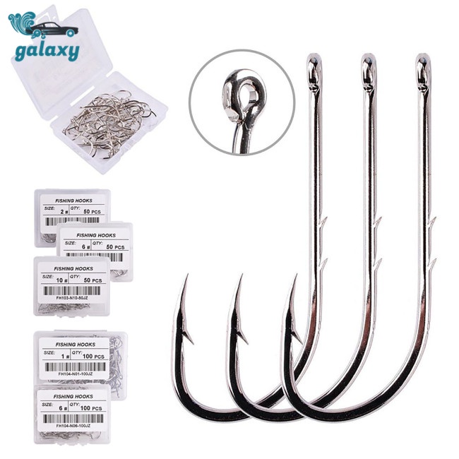 Galaxy Set 100 Lưỡi Câu Cá Bằng Thép Carbon Cao Cấp Kèm Hộp Đựng