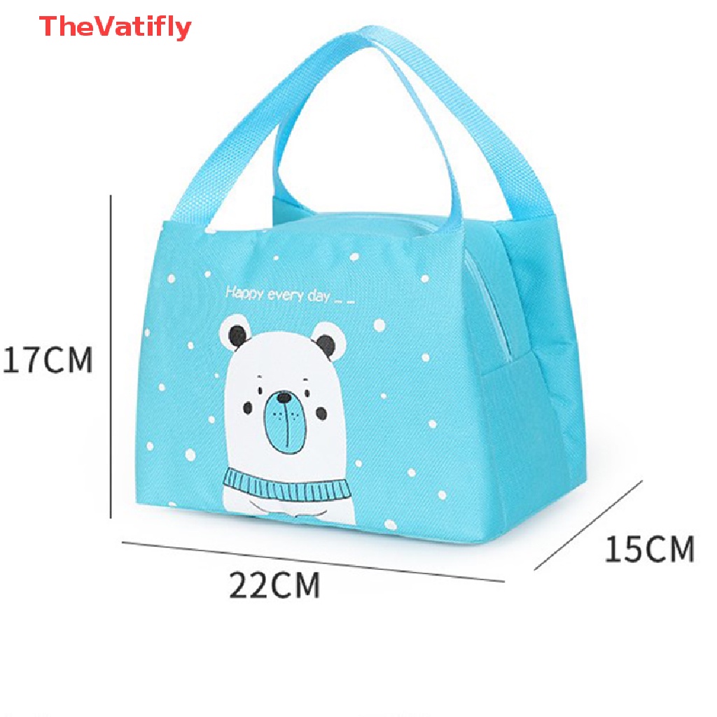 [Thevalifly] Túi Đựng Hộp Cơm Trưa Cách Nhiệt Họa Tiết Hoạt Hình Dễ Thương Dành Cho Phụ Nữ Và Trẻ Em