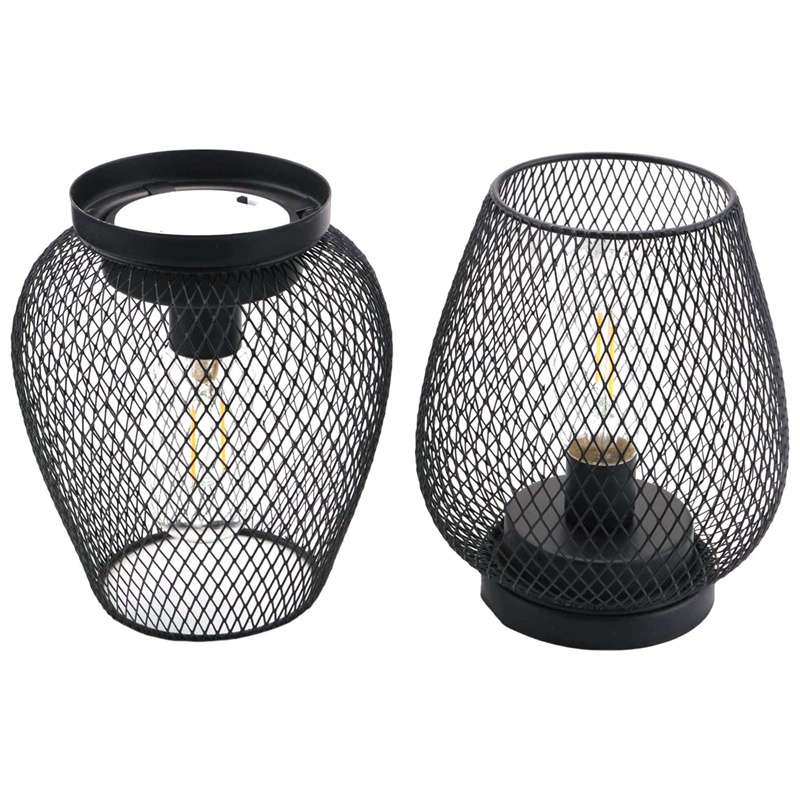 Đèn Lồng Bằng Kim Loại Không Dây Với Bóng Đèn LED Sử Dụng Pin Để Trang Trí Vườn (Hình Quả Trứng)