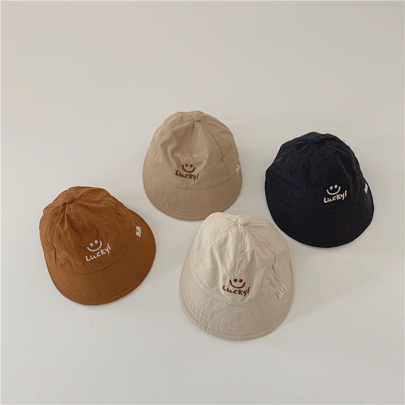 Mũ Lưỡi Trai Vành Mềm Mại Nhanh Khô Thêu Chữ Thời Trang Mùa Hè Dành Cho Trẻ Nhỏ 0-2 Tuổi