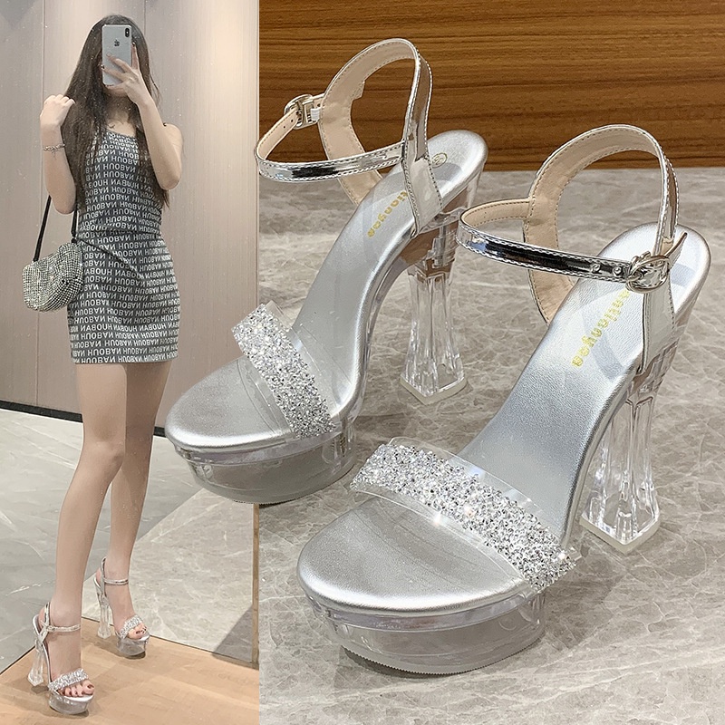 Giày Sandal Cao Gót Mũi Nhọn Dây Chéo Màu Đen / Trắng Thời Trang Hàng Ngày 2022 Cho Nữ