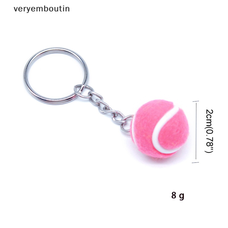 Móc Khóa Kim Loại Hình Quả Bóng Tennis 6 Màu Sắc